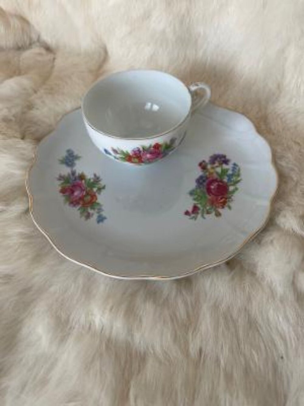Floral China Snack Set. Japan. Nasco Del Coronado